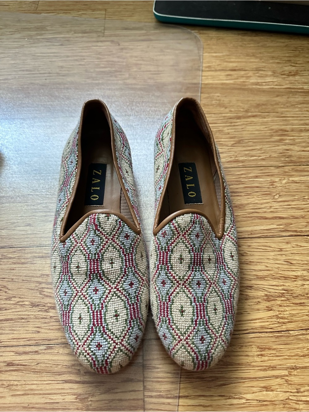 Vintage Zalo Women’s Needlepoint Slip-On Loafers